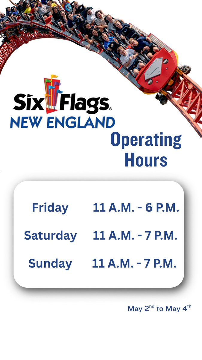 Spring Break might be over but the FUN never stops!🎢 😱 🔥 Let's keep the thrills going this weekend at #sixflagsnewengland!