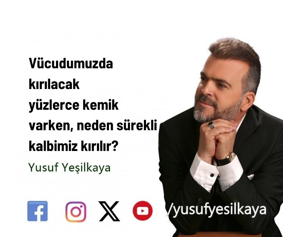 Vücudumuzda kırılacak yüzlerce kemik varken, neden sürekli kalbimiz kırılır?
#YusufYeşilkaya #kalp #incitme