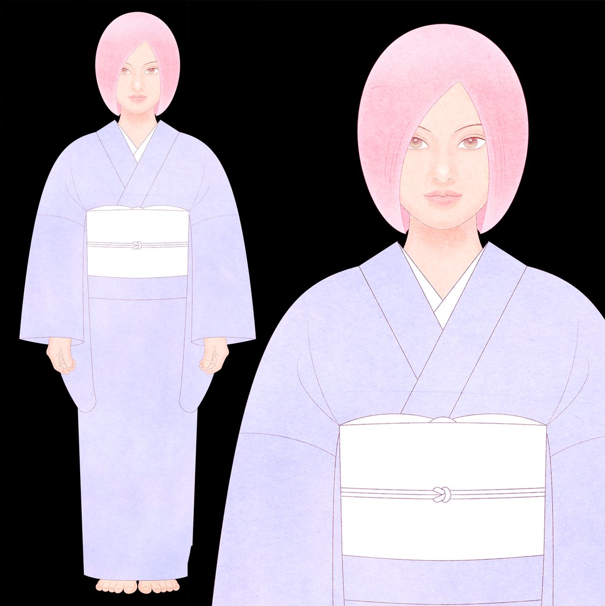 着物。#美少女イラスト #イラスト #女性 #ファッションイラスト