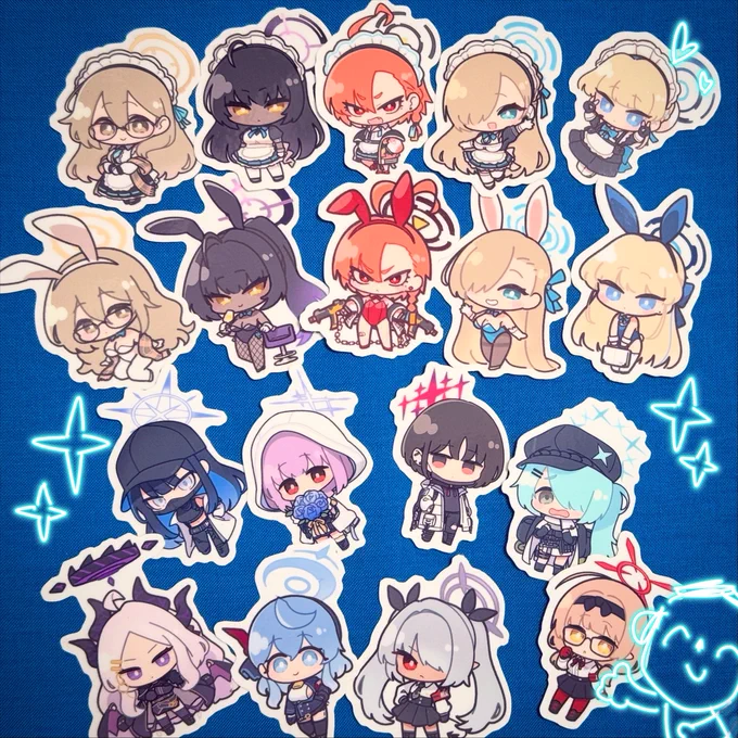 過去のSD絵をステッカーにした!!夏コミ受かれば頒布する予定〜〜かわいくできました 