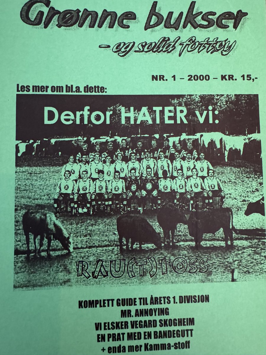 OleJS's tweet image. For den observante lytter ble det i seneste @12Kaffen slått fast at den nye Kammafanzina Betong&amp;amp;Buljong var det andre i sitt slag etter tidligere «Grønt blod, kvite sko». En liten historisk korreks fra gamle Sundt’n oppe på Ridabu. Denne levde i en periode ved millenniumskiftet: