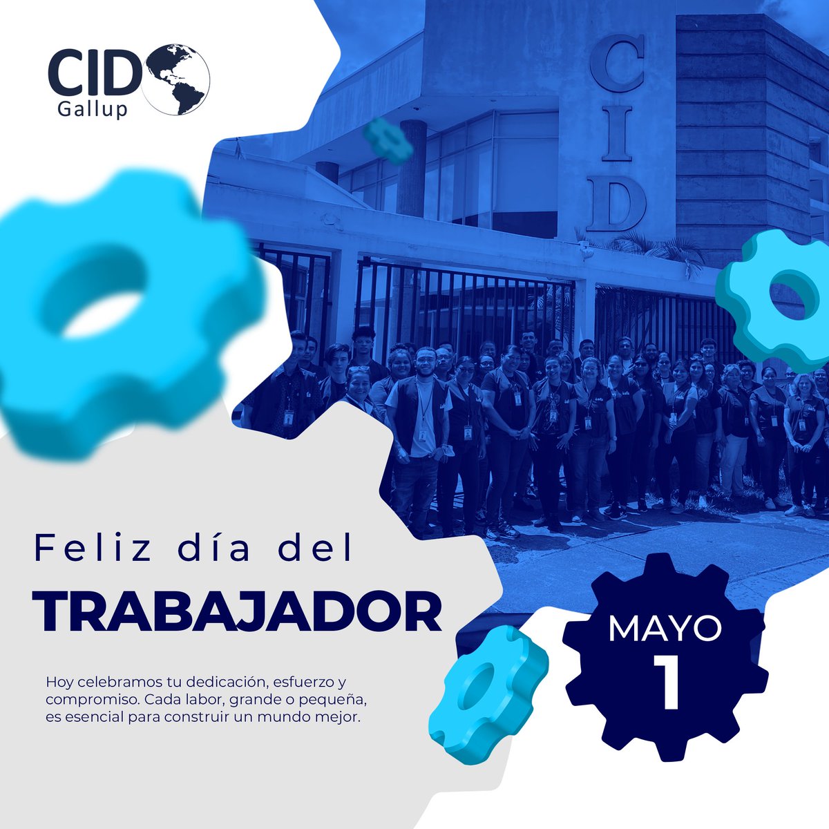 cidgallup's tweet image. 🌟 ¡Feliz Día del Trabajador! 🌟
En CID Gallup reconocemos el esfuerzo, dedicación y pasión que cada colaborador aporta para impulsar el crecimiento y la innovación.
#CIDGallup #FelizDíaDelTrabajador #1DeMayo #EquipoQueInspira #Innovación #Esfuerzo