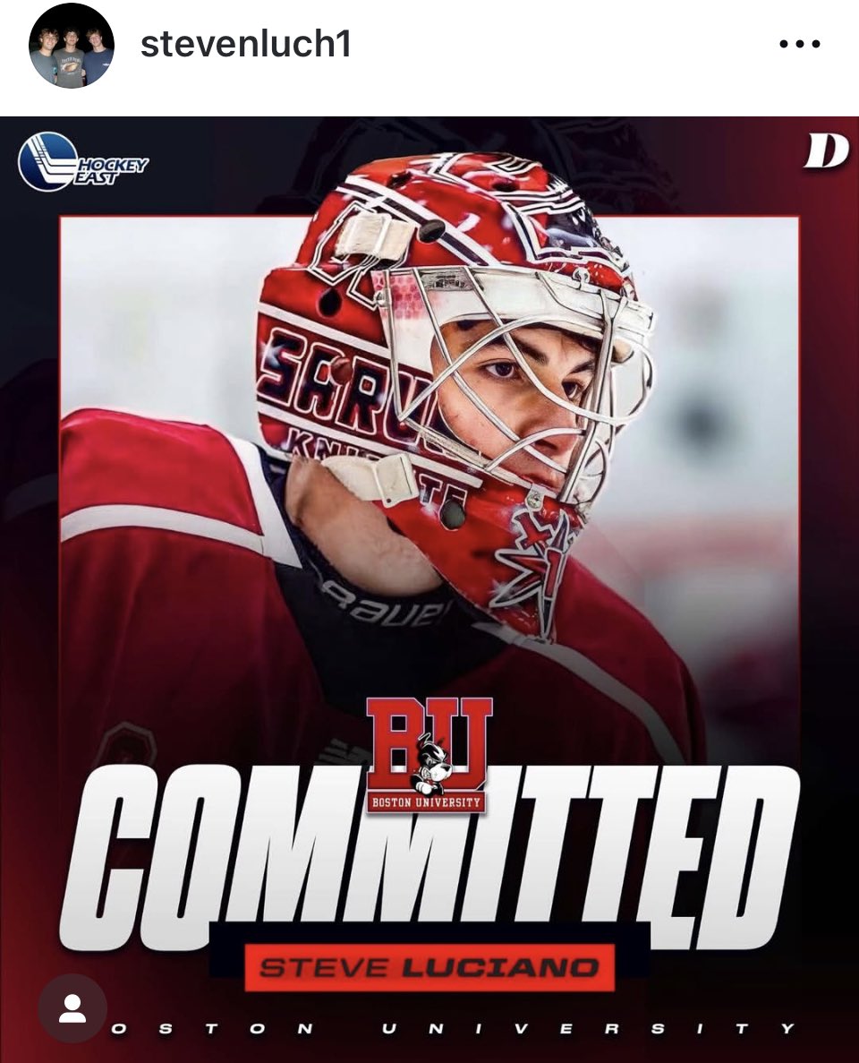 CollegePuckNXT's tweet image. ‼️🚨BREAKING🚨‼️

The Boston University Terriers receive a commitment from Steven Luciano!

The ‘07 born goaltender from New Canaan, CT played this past season with Salisbury School (CT Prep).

USHL rights to @OmahaLancers
