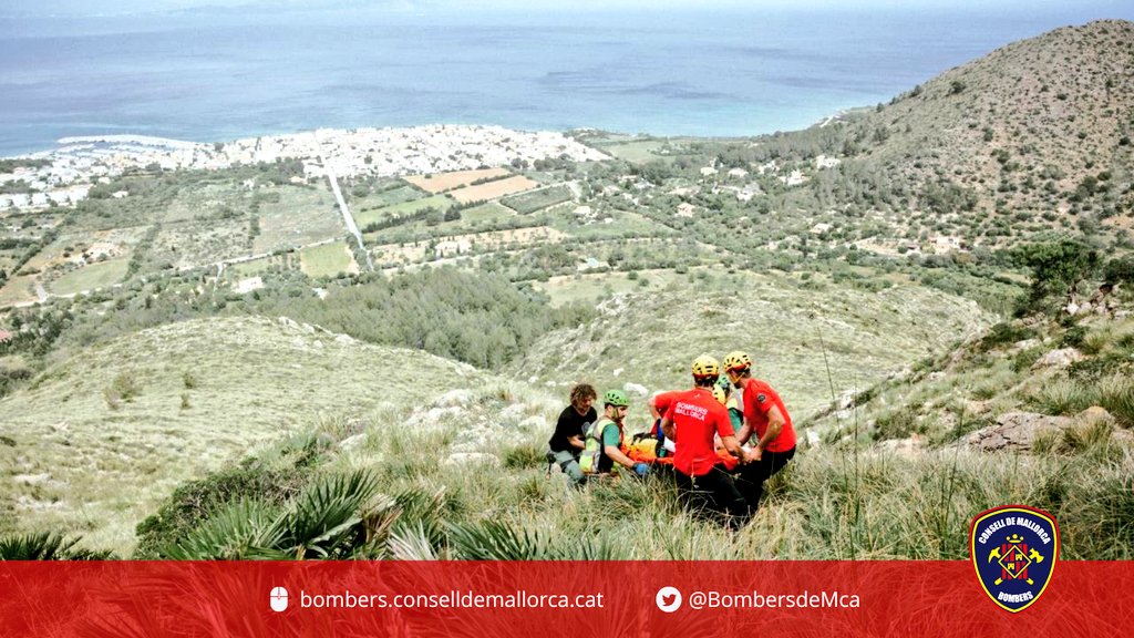 Rescat de muntanya per caiguda de 10 metres a Artà. Persona estabilitzada per <a href="/BombersdeMca/">Bombers de Mallorca</a> i traslladada amb el CUCO de la <a href="/guardiacivil/">Guardia Civil</a> a Son Espases.
Han actuat el parc d'Artà, GRM d'Inca i #GREIM, en coordinació amb <a href="/SAMU061IB/">SAMU061 IllesBalears</a> i <a href="/Emergencies_112/">Emergències 112 Illes Balears</a> .