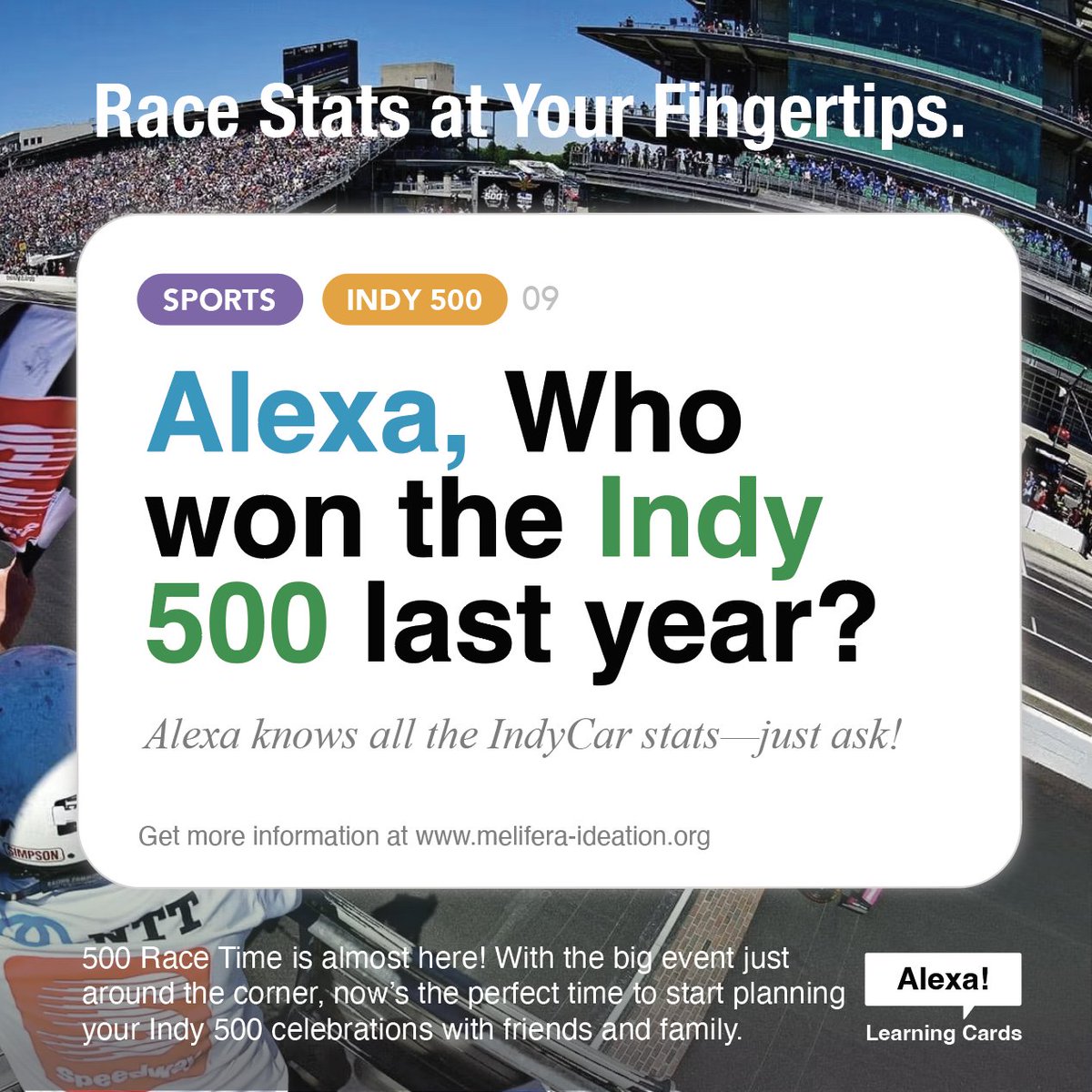 Mel_Ideo's tweet photo. With the big event around the corner, it’s the perfect moment to plan your #Indy500 celebrations with friends &amp; family.
Get ready for #RaceDay at the iconic #IndianapolisMotorSpeedway!
#ThisIsMay #IndyCar #500Weekend #RacingSeason https://t.co/YVVLFF2tHM