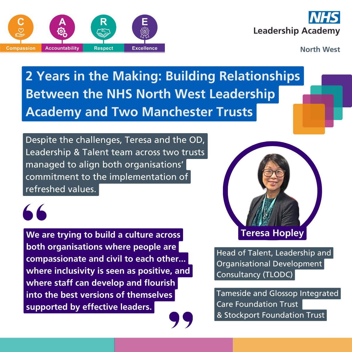 NHS North West Leadership Academy (@nhsnwla) on Twitter photo βWe are trying to build a culture across both organisations where people are compassionate and civil to each other...where inclusivity is seen as positive...β
Read about how Teresa led in a dual-trust environment despite its challenges:
nw.leadershipacademy.nhs.uk/2-years-in-theβ¦
#NHS #Leadership βWe are trying to build a culture across both organisations where people are compassionate and civil to each other...where inclusivity is seen as positive...β
Read about how Teresa led in a dual-trust environment despite its challenges:
nw.leadershipacademy.nhs.uk/2-years-in-theβ¦
#NHS #Leadership