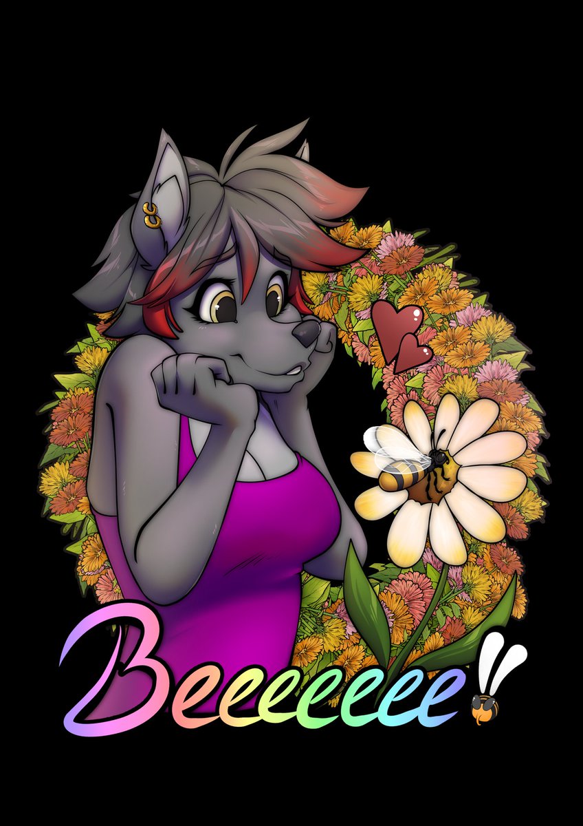 Ok, we goin sfw today
I love bees :3

Art by <a href="/Azaleesh/">(C0mms open) Azaleesh.bsky.social 🔞</a>!