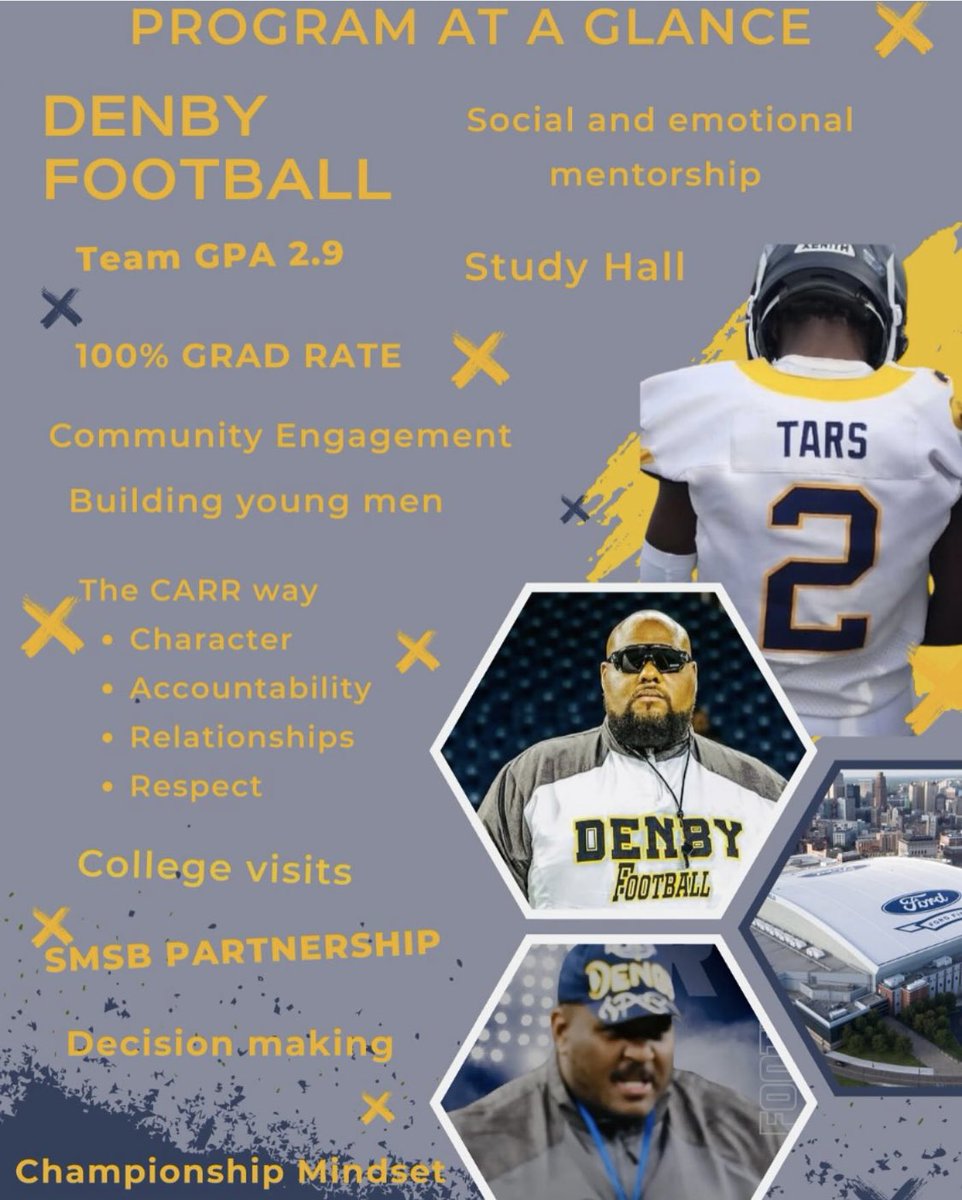 Parent meeting yesterday was a huge success. Looking forward to an amazing season. … Set the expectations, and teach the skill set to meet them. #DENBYFOOTBALL