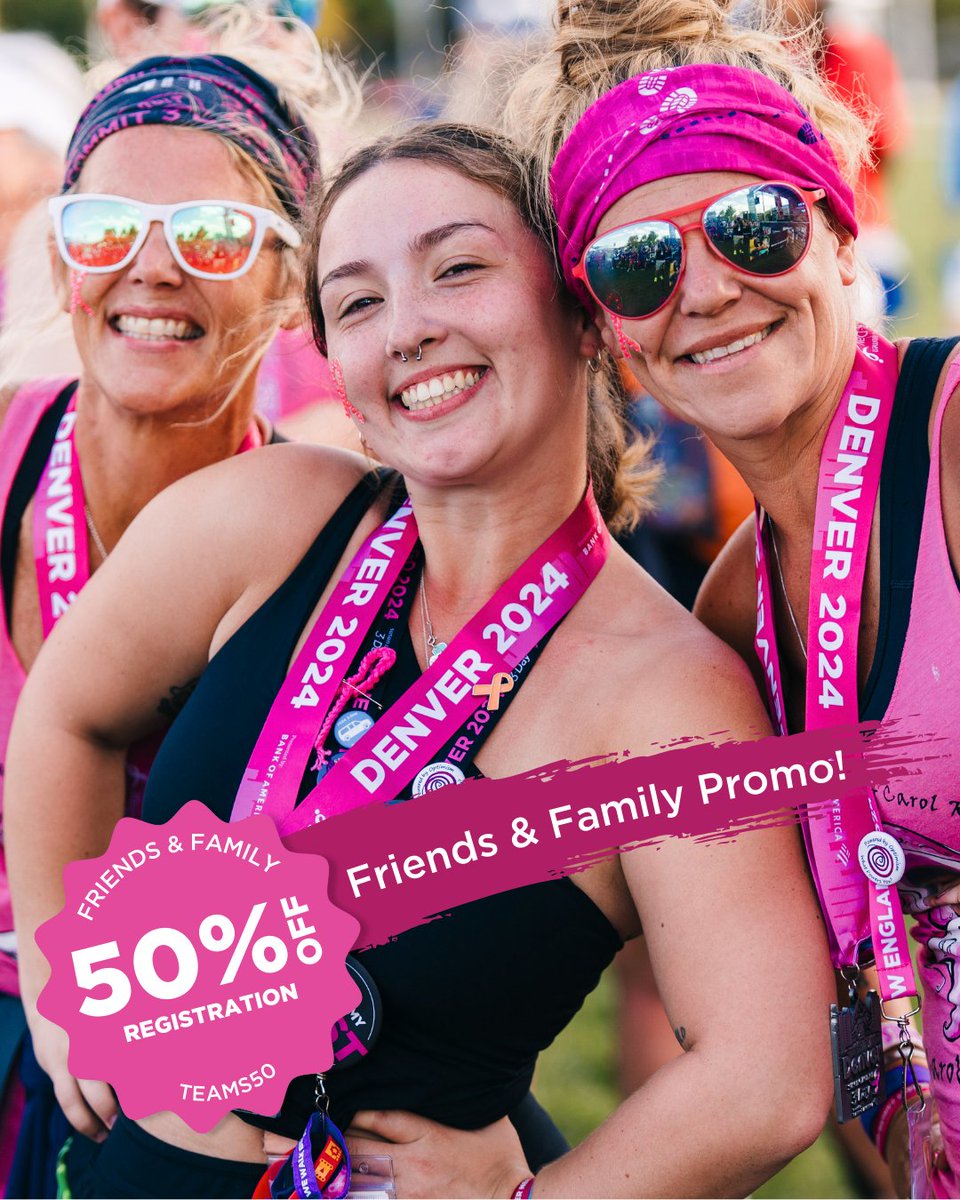 It's a family affair!

Now through May 12th, they'll get 50% off registration and you have the opportunity to get $100 added to your fundraising account when you recruit someone and they raise $500 by May 31. 

Register today with code TEAMS50: the3day.org/register
