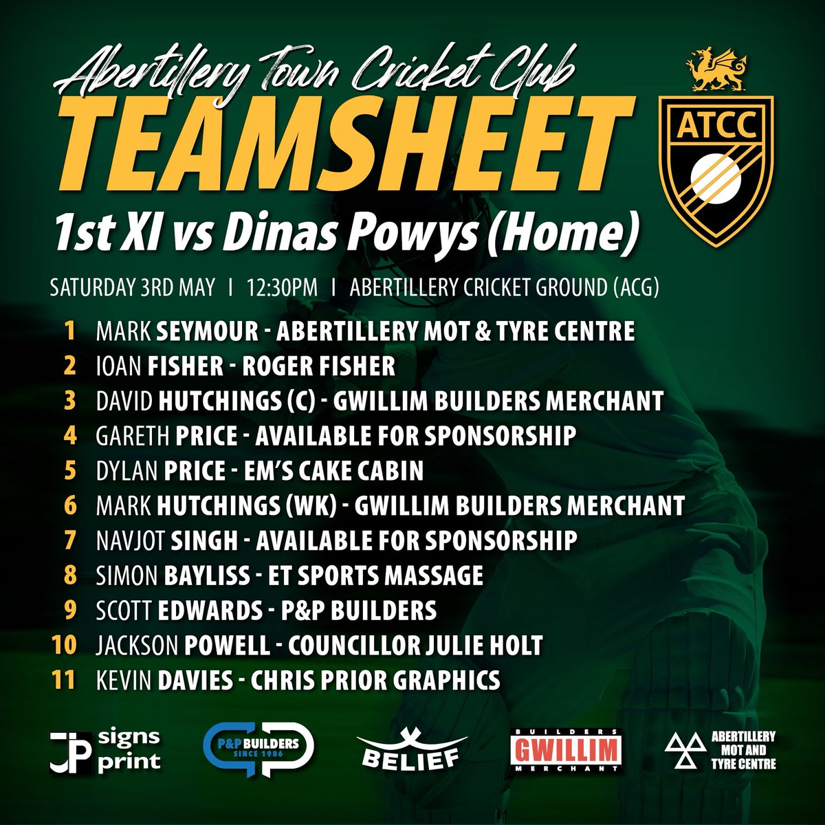 AbertilleryTCC's tweet photo. First teams announcement of 2025, with 2 new debutants in the 2nd XI #ATCC #ACG #SEWCL https://t.co/tCKd17bTnv
