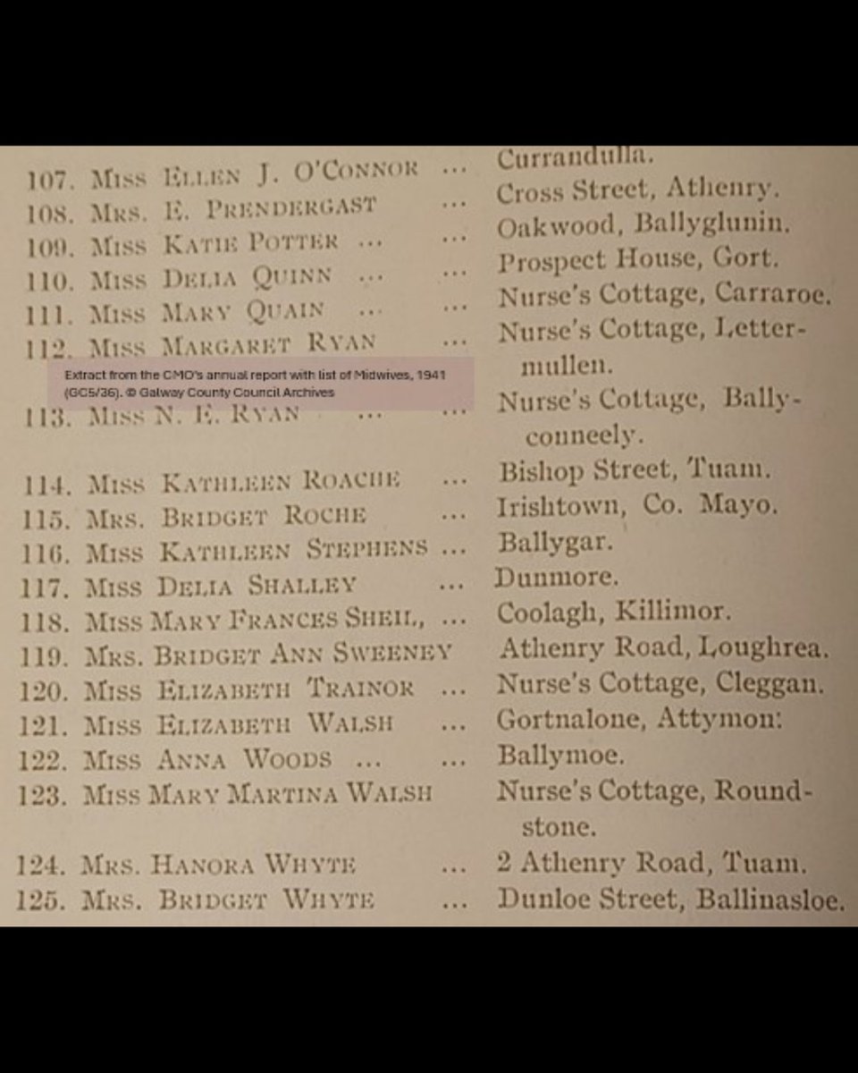 From the #Archives:  To mark International Day of the Midwife our images are a list of #midwives in Co. Galway from a Medical Officer’s Annual Report, 1941 (GC5/36). For more visit galway.ie/Archives/AIS6 #IND2025 <a href="/ICNurses/">ICN</a> #lovelocalarchives 

<a href="/ARAIreland/">ARA Ireland</a>  <a href="/explorearchives/">Explore Your Archive</a>