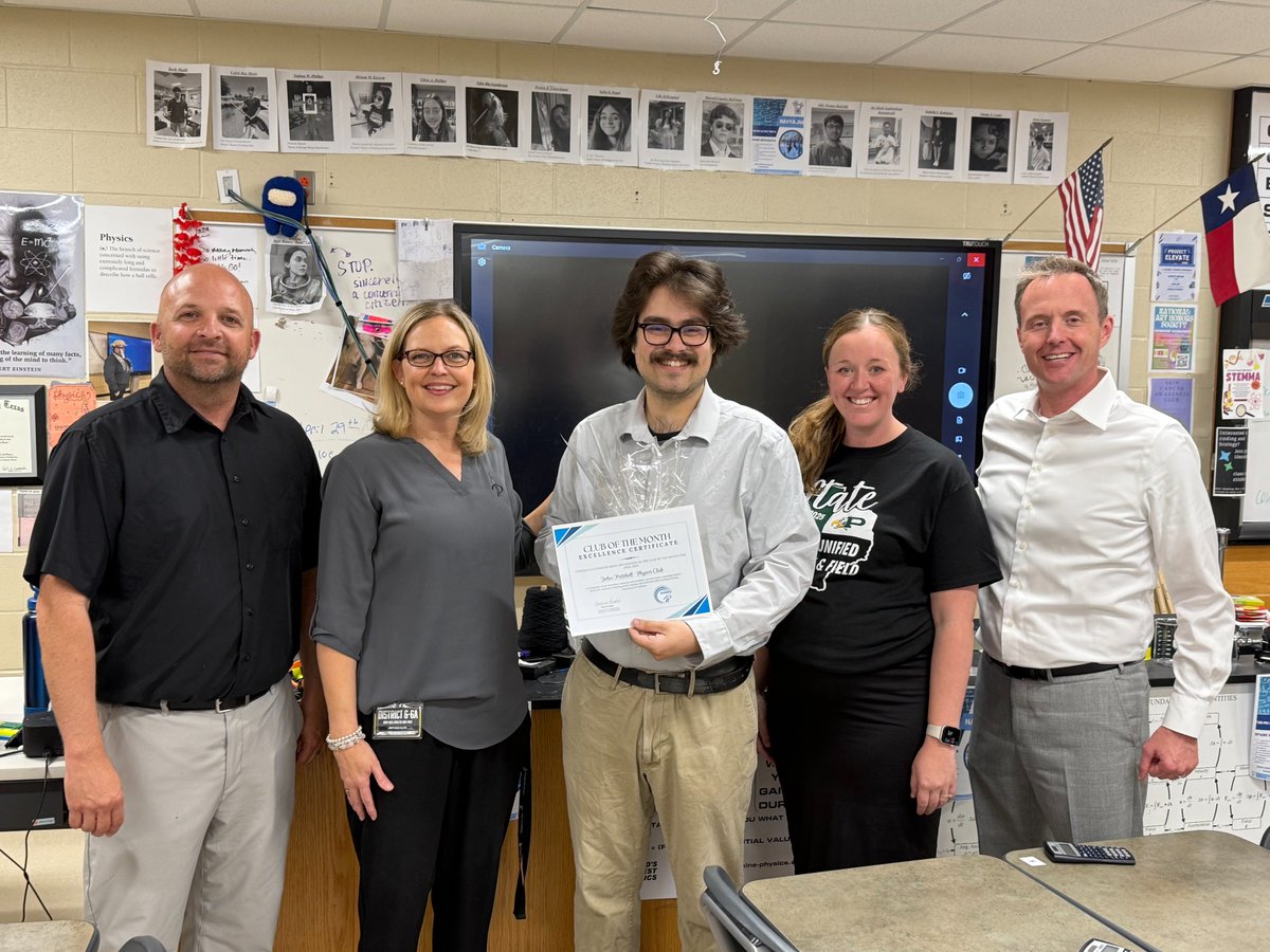Prosper ISD Student Engagement (@pisdengage) on Twitter photo HIGH SCHOOL CLUB OF THE MONTH! We're proud to name Mr. John Mitchell and the PHS Physics Club as our April Club of the Month! His leadership and advocacy helped students compete at UNT and take part in real-world learning. #ProsperProud <a href="/ProsperHS/">Prosper High School</a> <a href="/ProsperISD/">Prosper ISD</a> HIGH SCHOOL CLUB OF THE MONTH! We're proud to name Mr. John Mitchell and the PHS Physics Club as our April Club of the Month! His leadership and advocacy helped students compete at UNT and take part in real-world learning. #ProsperProud <a href="/ProsperHS/">Prosper High School</a> <a href="/ProsperISD/">Prosper ISD</a>