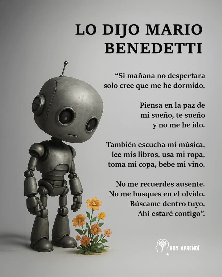 Enorme capacidad para convertir emociones y sentimientos en poesías, tanto hermosas como filosóficas.
El poeta uruguayo está entre los q con más "sencillez literaria" logró tocar las almas, enalteciendo la sensibilidad humana y advirtiendo sobre la necesidad continua de amar