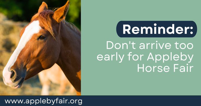 With the 2025 Appleby Horse Fair a little over a month away, Fair-goers who bring trailers (towed caravans) are being reminded of the importance of planning ahead and not arriving too soon.

More: orlo.uk/kVRRe