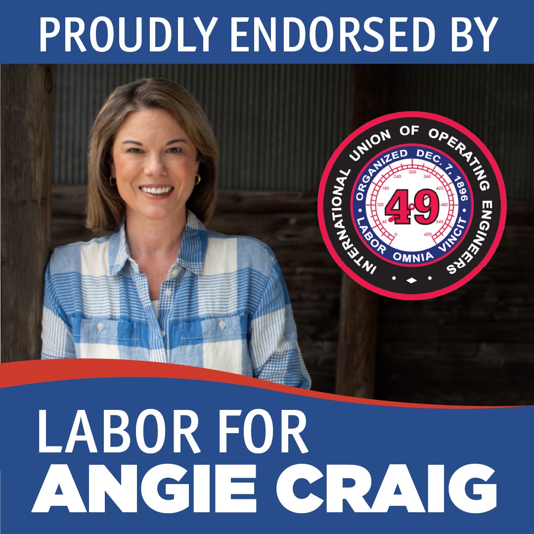 Business Manager Ryan Davies on <a href="/AngieCraigMN/">Angie Craig</a>: "As a congresswoman, Angie Craig has fought for working men and women. She's been a champion of building our state's infrastructure with highly skilled union labor and is one of the most bipartisan members of Congress."