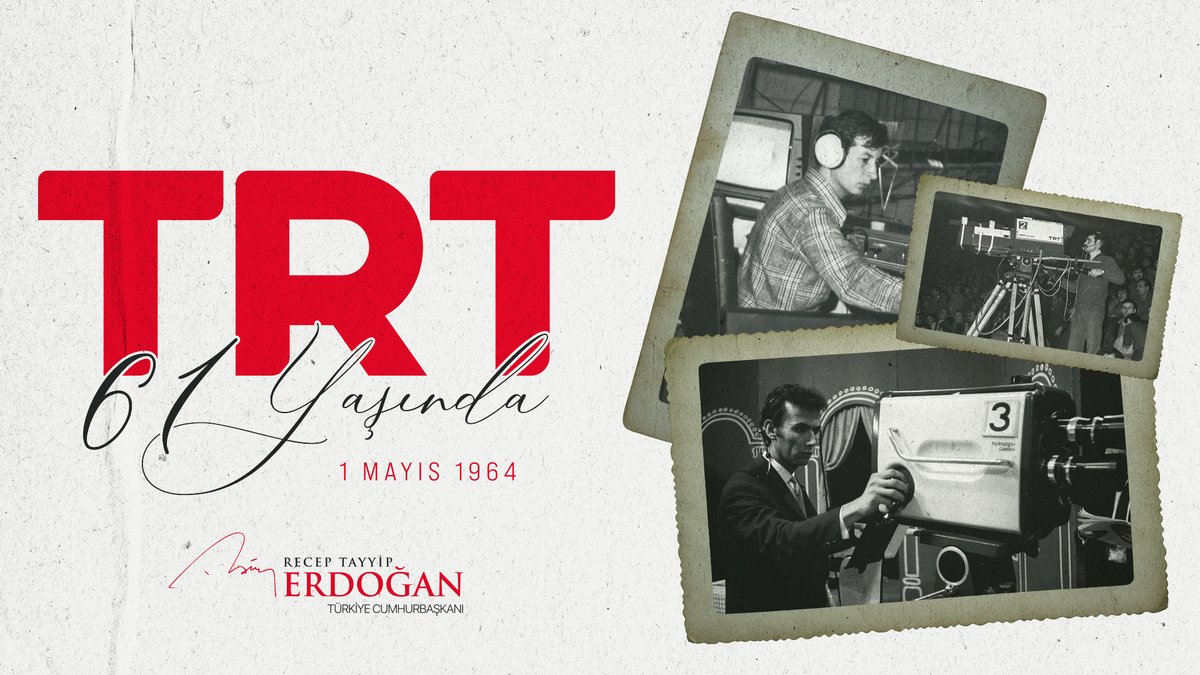 Kamu yayıncılığında sorumlu, tarafsız, ilkeli habercilik anlayışıyla dünyanın önde gelen kurumları arasında yer alan, ülkemizin uluslararası alanda sesi olan TRT’nin 61’inci kuruluş yıl dönümünü tebrik ediyorum.

TRT ailesinin her bir mensubuna çalışmalarında başarılar diliyorum.