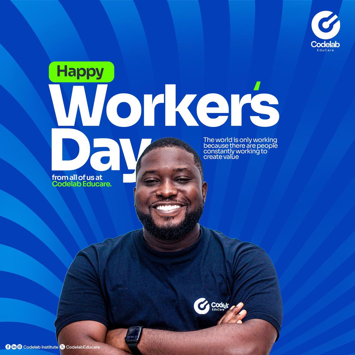 CodeLabEducare's tweet image. Happy Worker’s Day from all of us at Codelab EduCare!
The world keeps moving because of hardworking people like you — building, creating, and adding value every single day.
We see you. We celebrate you.
#WorkersDay2025 #CodelabEducare #CelebrateWork #ValueCreators #HardworkPays