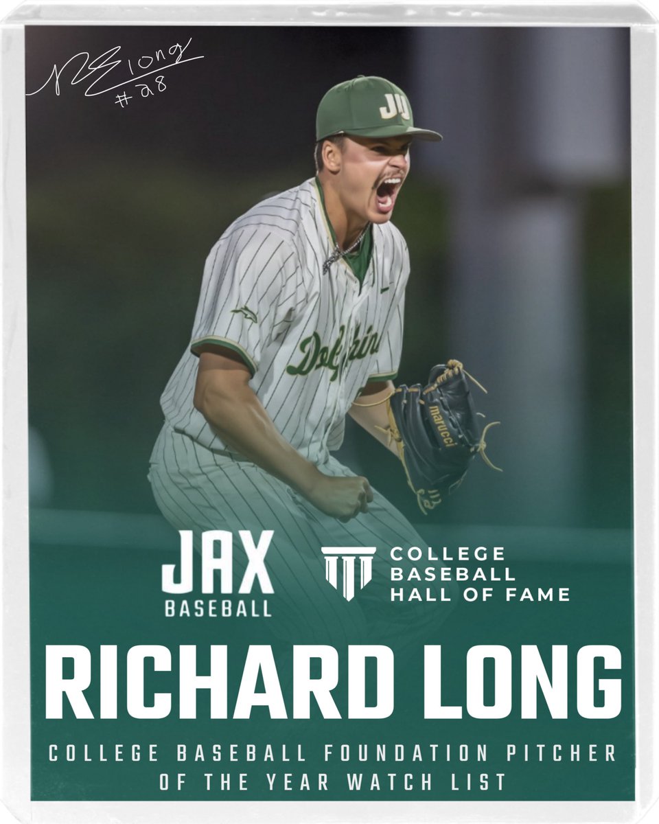 Jacksonville Baseball (@jubaseball) on Twitter photo ๐๐ง๐ ๐จ๐ ๐ญ๐ก๐ ๐๐๐ฌ๐ญ ๐๐ซ๐ฆ๐ฌ ๐ข๐ง ๐ญ๐ก๐ ๐๐จ๐ฎ๐ง๐ญ๐ซ๐ฒโผ๏ธ๐ค
Richard Long has earned a spot on the College Baseball Foundation Pitcher of the Year Watch List โ recognizing elite starters across the nation๐
#๐๐จ๐ฃ๐ต๐ถ๐ป๐๐จ๐ฝ ๐๐ง๐ ๐จ๐ ๐ญ๐ก๐ ๐๐๐ฌ๐ญ ๐๐ซ๐ฆ๐ฌ ๐ข๐ง ๐ญ๐ก๐ ๐๐จ๐ฎ๐ง๐ญ๐ซ๐ฒโผ๏ธ๐ค
Richard Long has earned a spot on the College Baseball Foundation Pitcher of the Year Watch List โ recognizing elite starters across the nation๐
#๐๐จ๐ฃ๐ต๐ถ๐ป๐๐จ๐ฝ