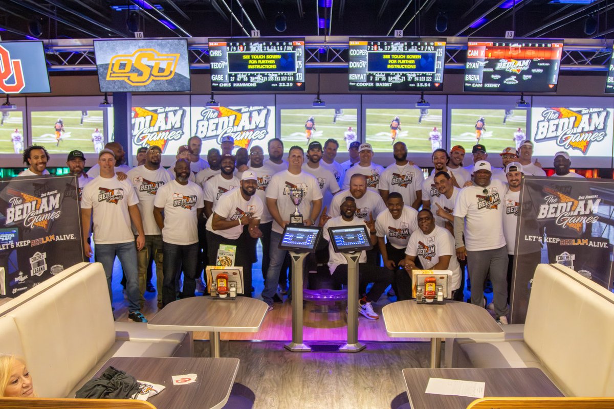 Cale Gundy (@calegundy) on Twitter photo Great night with former OU/OSU football GREATS battling for The Bedlam Cup at The Main Event in Edmond. Appreciate all the sponsors who made it possible especially <a href="/RiverwindCasino/">Riverwind Casino</a> #BedlamGames #KeepBedlamAlive Great night with former OU/OSU football GREATS battling for The Bedlam Cup at The Main Event in Edmond. Appreciate all the sponsors who made it possible especially <a href="/RiverwindCasino/">Riverwind Casino</a> #BedlamGames #KeepBedlamAlive