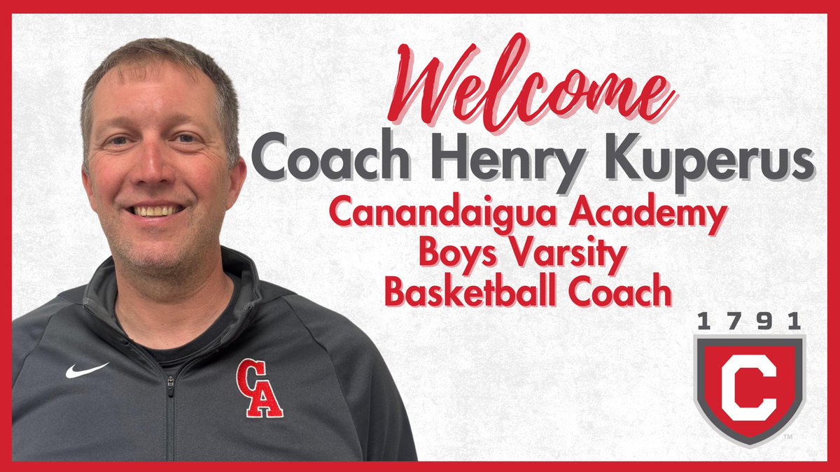The Canandaigua City School District is excited to announce Coach Henry Kuperus as the new varsity boys' basketball coach! Coach Kuperus has been the head coach at Newark for the past 8 years &amp; won two sectional titles and went to one NYS Final while at Newark. #CanandaiguaProud
