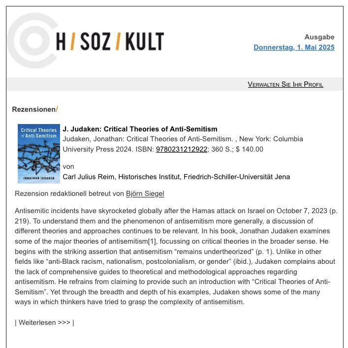 In this book, Jonathan Judaken tiptoes between current debates and historical theories. The ambitious plan doesn’t always succeed. My review for <a href="/hsozkult/">H-Soz-Kult</a>: hsozkult.de/publicationrev…