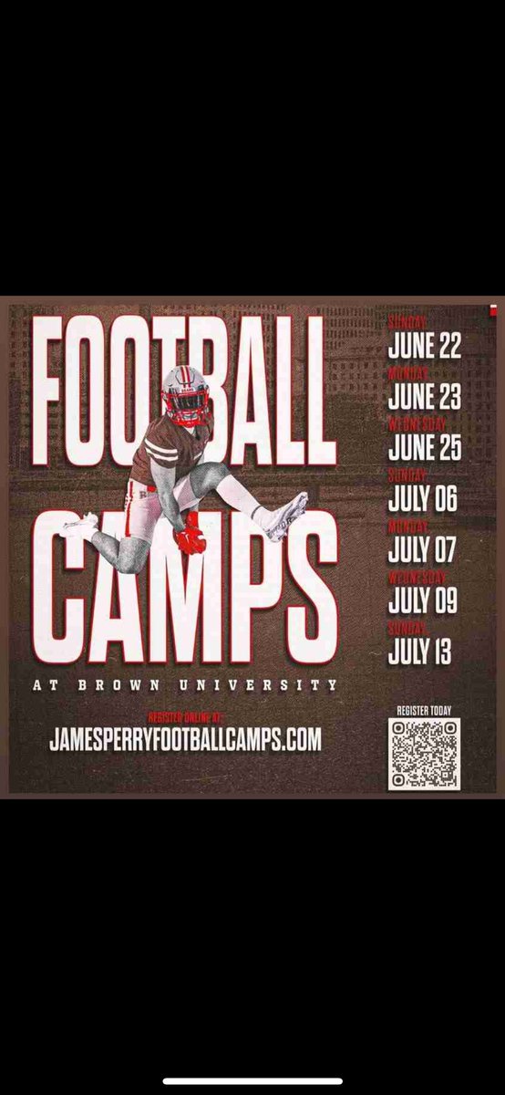 Thank you <a href="/BrownU_Football/">Brown Bears Football</a> for the camp invite!
