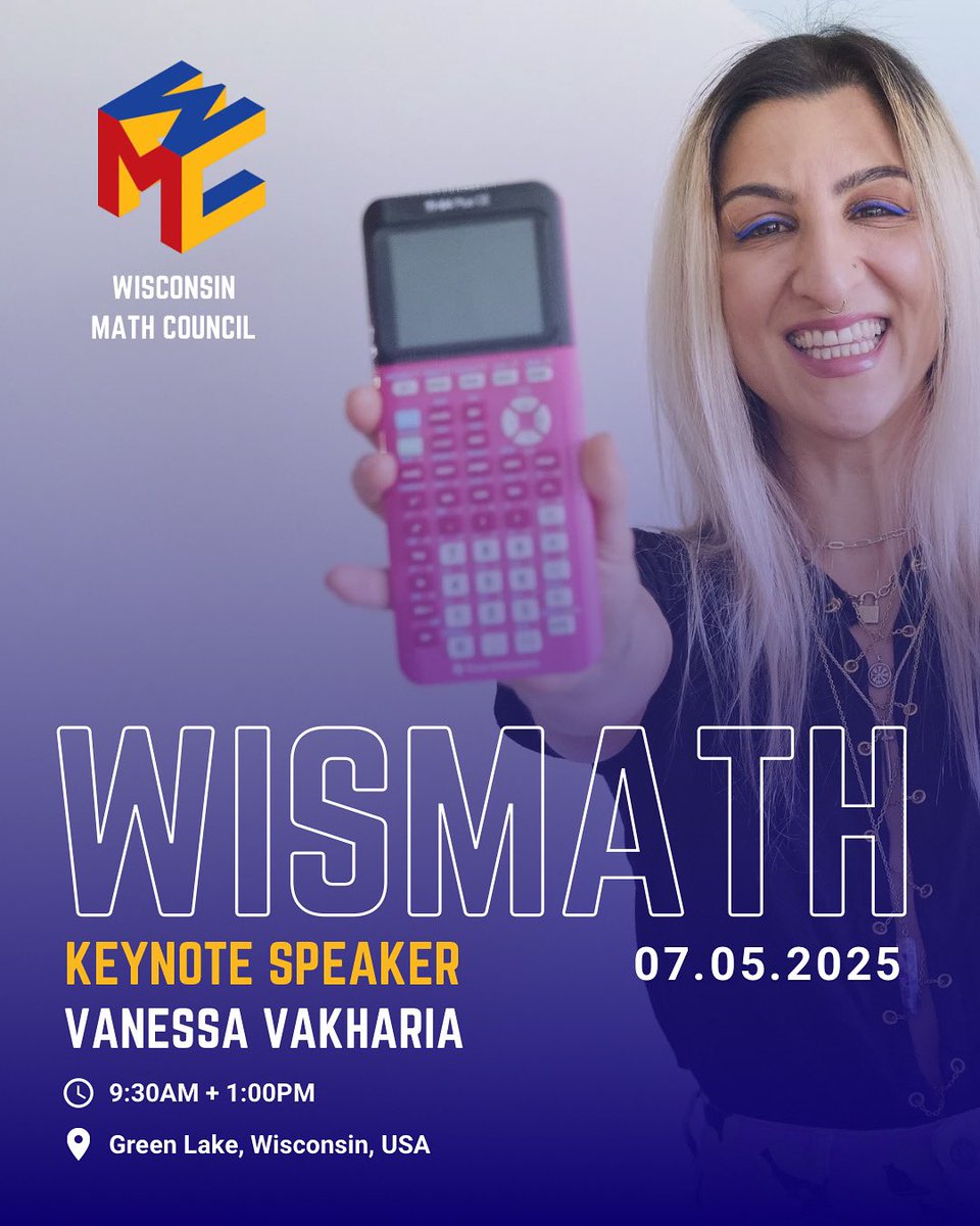 vanessa vakharia (@themathguru) on Twitter photo So excited to hit up Green Lake for <a href="/WisMathCouncil/">WMC - WI MathCouncil</a> next week w some of my fave speakers ever like @zakchamp, @dykemamath,
@latrendak, <a href="/mathematize4all/">Rachel Lambert (look for me on sky now)</a>, <a href="/LieslMcconchie/">Liesl McConchie</a>, <a href="/crystalmwatson/">Crystal Watson</a>, <a href="/cbmathguy/">Curtis Brown</a>, <a href="/JoanieFun/">Joanie Funderburk</a>, <a href="/JohnSanGiovanni/">John SanGiovanni</a> + the <a href="/MakeMathMoments/">Make Math Moments</a> boys! C U IN THE LAKE 👙🏊 So excited to hit up Green Lake for <a href="/WisMathCouncil/">WMC - WI MathCouncil</a> next week w some of my fave speakers ever like @zakchamp, @dykemamath,
@latrendak, <a href="/mathematize4all/">Rachel Lambert (look for me on sky now)</a>, <a href="/LieslMcconchie/">Liesl McConchie</a>, <a href="/crystalmwatson/">Crystal Watson</a>, <a href="/cbmathguy/">Curtis Brown</a>, <a href="/JoanieFun/">Joanie Funderburk</a>, <a href="/JohnSanGiovanni/">John SanGiovanni</a> + the <a href="/MakeMathMoments/">Make Math Moments</a> boys! C U IN THE LAKE 👙🏊