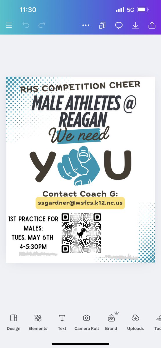 We’ve been keeping a HUGE secret 🤫 MALE athletes at Reagan, scan the QR code if you’re interested!