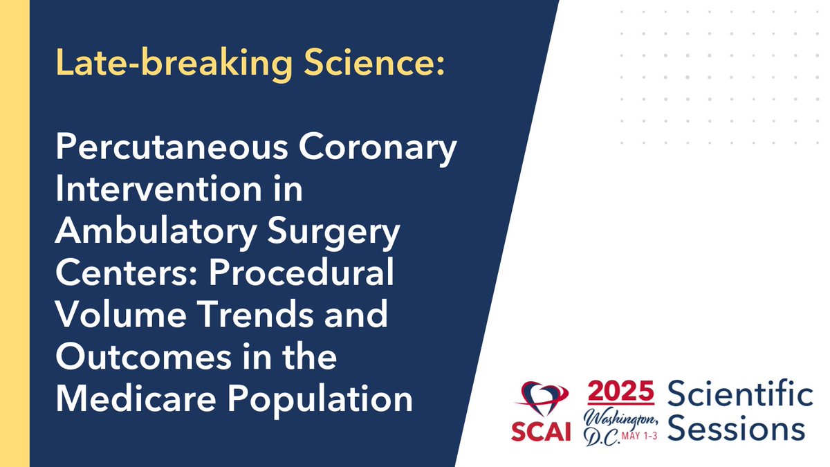 Breaking: New data on 30-day outcomes of #PCI in ASCs and hospital OPs. Read the abstract by @DangasKate67676 ➡️ scai.confex.com/scai/2025/meet…

#SCAI2025 #LateBreaking #Cardiology #Research #InterventionalCardiology #CardioX