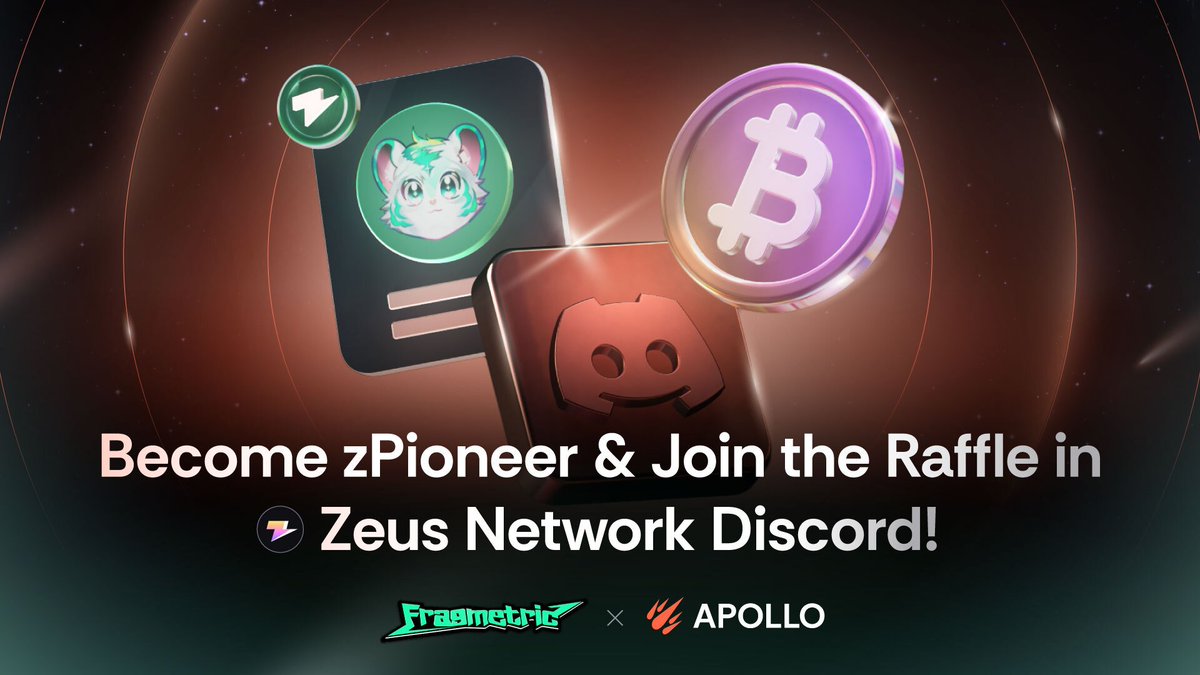 APOLLO (zBTC LIVE) (@apollobyzeus) on Twitter photo Become zPioneer with <a href="/ZeusNetworkHQ/">Zeus Network (EPOCH 8)</a> & <a href="/fragmetric/">Fragmetric</a> and earn an additional prize of $1000 in $zBTC! ☄️
Lock in an exclusive & limited Discord role and earn more rewards
🗓️Campaign Period: May 1 ~ May 31
Bonus: 100U (0.001zBTC) for 10 winners
How? Read below 🧵 Become zPioneer with <a href="/ZeusNetworkHQ/">Zeus Network (EPOCH 8)</a> & <a href="/fragmetric/">Fragmetric</a> and earn an additional prize of $1000 in $zBTC! ☄️
Lock in an exclusive & limited Discord role and earn more rewards
🗓️Campaign Period: May 1 ~ May 31
Bonus: 100U (0.001zBTC) for 10 winners
How? Read below 🧵