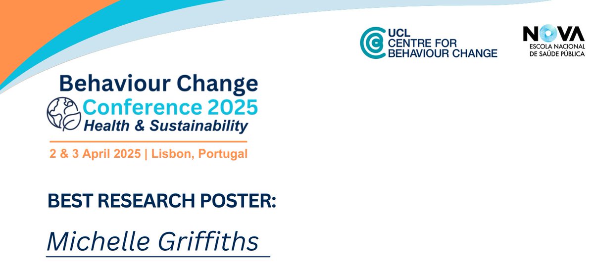 UWE Health Research (@chcr_uwe) on Twitter photo 📢Congratulations <a href="/_Michelle_Griff/">Dr Michelle Griffiths</a> !
On your award winning 'best research poster' at the <a href="/UCLBehaveChange/">UCL Centre for Behaviour Change</a> / Nova Institute behaviour change conference in Lisbon in April. #BCConf2025 📢Congratulations <a href="/_Michelle_Griff/">Dr Michelle Griffiths</a> !
On your award winning 'best research poster' at the <a href="/UCLBehaveChange/">UCL Centre for Behaviour Change</a> / Nova Institute behaviour change conference in Lisbon in April. #BCConf2025