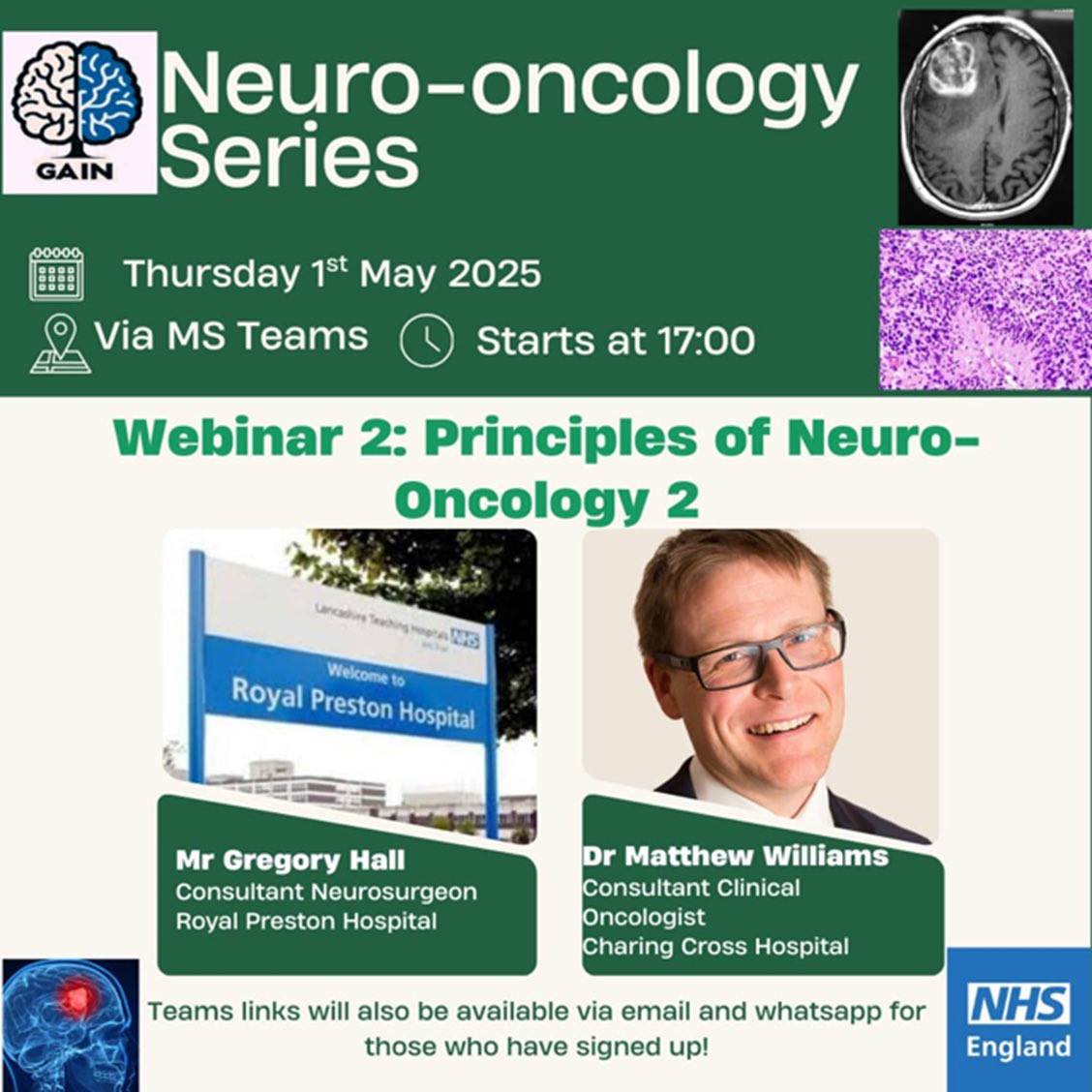Building the foundations of Neuro-oncology understanding- GAIN returns tonight with more!!