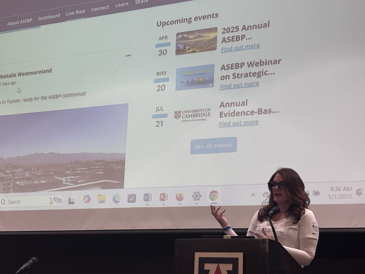 EBpolicing's tweet photo. Our Executive Director, Dr. Renée Mitchell, kicked off this morning with opening remarks—communicating new updates with #asebp. Let’s keep the momentum going.
We also discussed our new webpage https://t.co/XyMr2NR0ZK #ConnectLearnShare #ASEBP #LeadershipInPolicing https://t.co/FUlEl9IbiA