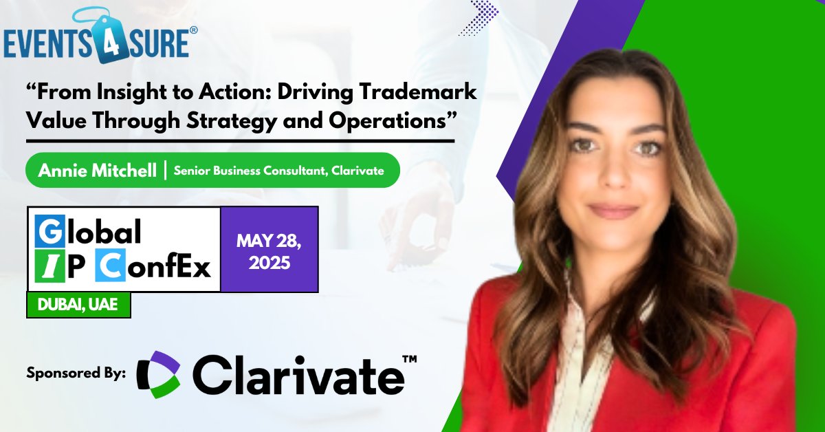 🎤Speaker Spotlight: Global IP ConfEx

We’re thrilled to welcome Annie Mitchell, Senior Business Consultant at <a href="/Clarivate/">Clarivate</a>, to the stage at the Global IP ConfEx in Dubai!

#GlobalIPConfEx #Clarivate #IntellectualProperty #DubaiEvents #IPStrategy #Lawfirm #Innovation #LegalIP