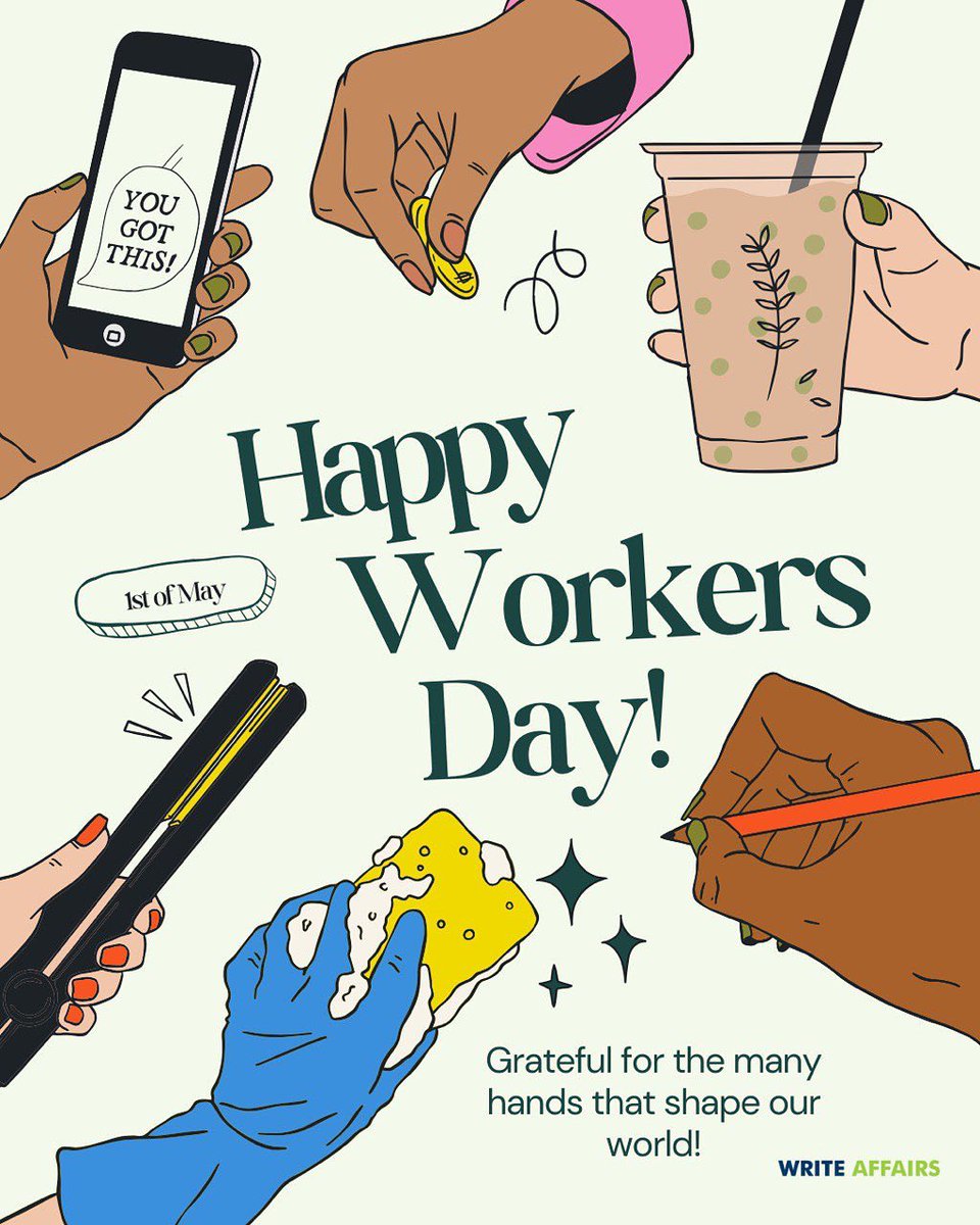 writeaffairsng's tweet photo. Hello May! And Happy International Workers’ Day 👋🏾✨

#InternationalWorkersDay #LabourDay2025 #LabourDay https://t.co/KbJIcA4Gxj