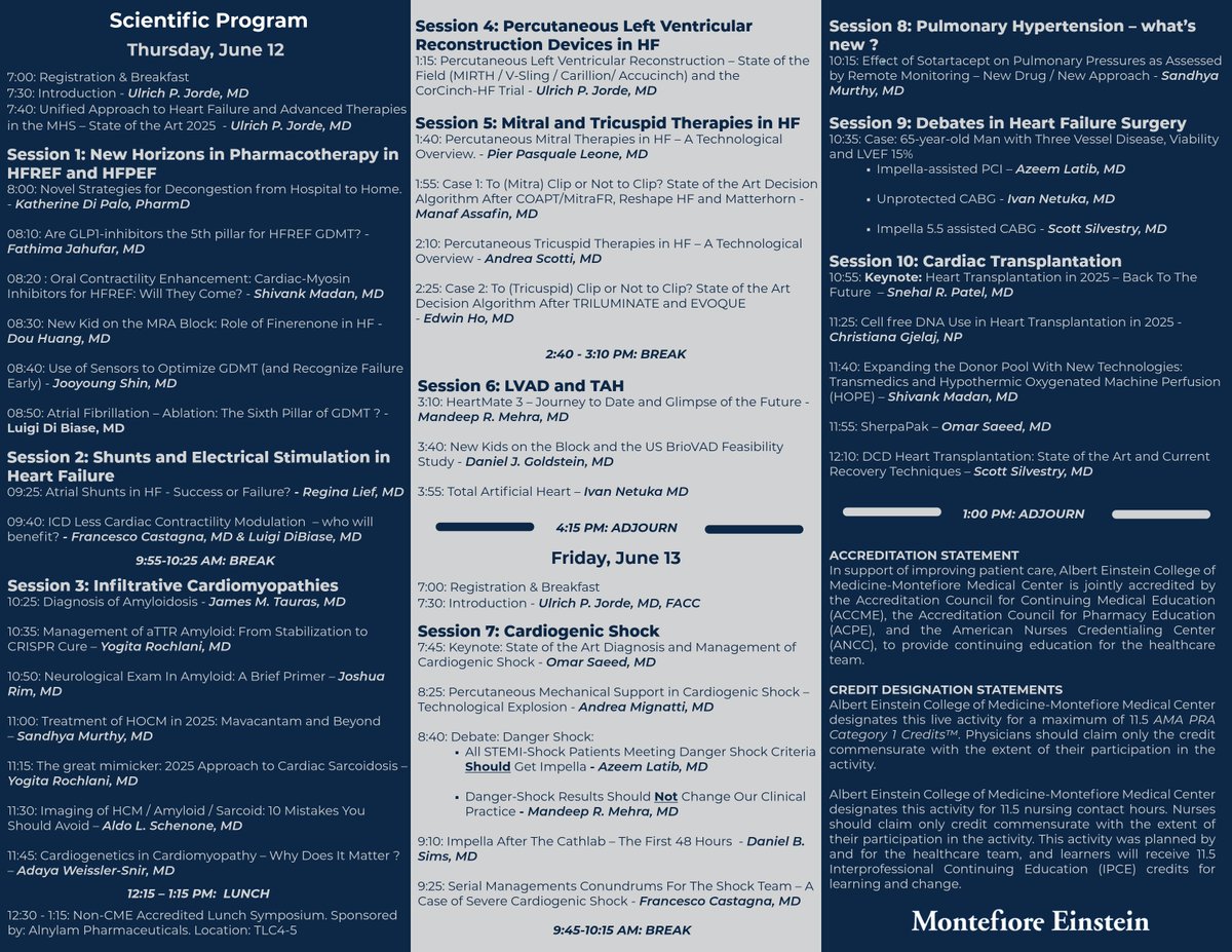 Ulrich Jorde (@ulrichjordemd) on Twitter photo What’s next in HF, amyloid, HCM, valvular therapies, shock, and next-gen LVADs? 🤔
🎓 Join #MonteHeart2025 to hear from and 🤝 with <a href="/MonteHeart/">Montefiore Heart</a> faculty and special guests!
🗓️ June 12–13 <a href="/MontefioreNYC/">Montefiore Health System</a> + Livestream 📺
⤵️ Scan the QR or tap the link in comments to register! What’s next in HF, amyloid, HCM, valvular therapies, shock, and next-gen LVADs? 🤔
🎓 Join #MonteHeart2025 to hear from and 🤝 with <a href="/MonteHeart/">Montefiore Heart</a> faculty and special guests!
🗓️ June 12–13 <a href="/MontefioreNYC/">Montefiore Health System</a> + Livestream 📺
⤵️ Scan the QR or tap the link in comments to register!
