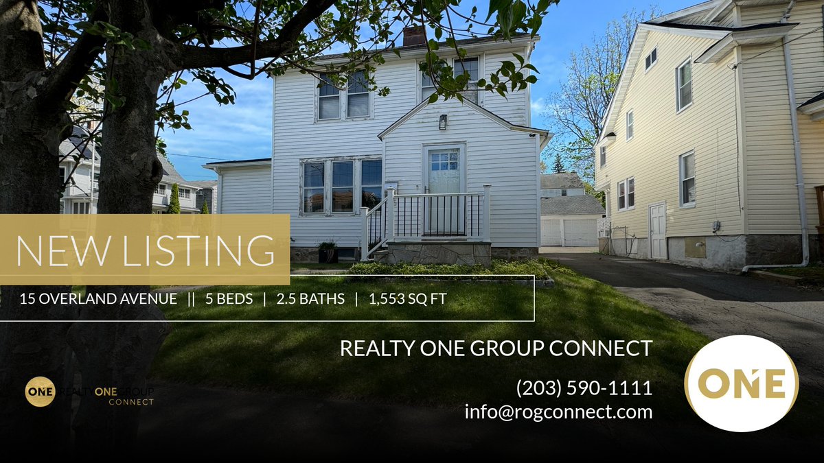 rogconnect's tweet image. 📍 New Listing 📍 Take a look at this fantastic new property that just hit the market located at 15 Overland Avenue in Bridgeport. Reach out here or at (203) 676-0659 for more information

Realty ONE Group Connect
A Modern, Lifes... homeforsale.at/15_OVERLAND_AV…