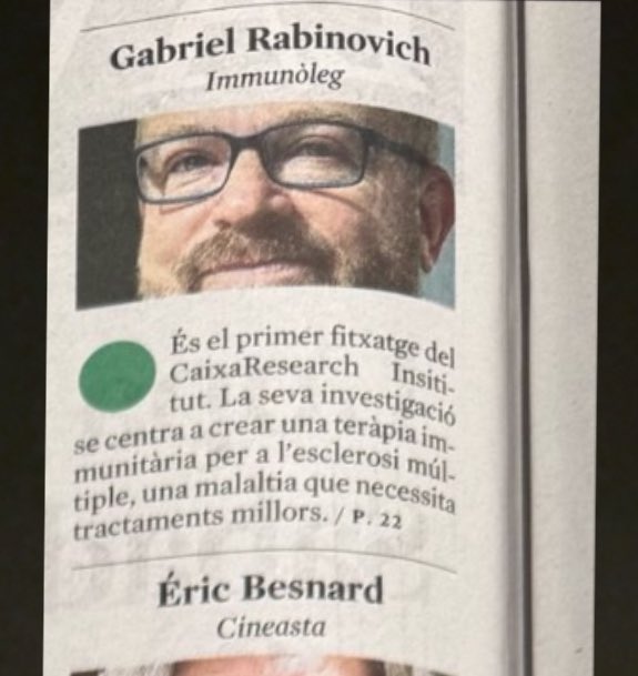 Gabriel Rabinovich (@gabyrabi) on Twitter photo Muchas gracias por esta hermosa nota de <a href="/LaVanguardia/">La Vanguardia</a> Una sorpresa encontrarme en los semáforos en verde. Gracias al <a href="/CaixaResearch/">CaixaResearch</a>. Hermosa bienvenida en Barcelona, esta ciudad maravillosa en la cual se valora tanto la ciencia, la tecnología , la educación y cultura. Muchas gracias por esta hermosa nota de <a href="/LaVanguardia/">La Vanguardia</a> Una sorpresa encontrarme en los semáforos en verde. Gracias al <a href="/CaixaResearch/">CaixaResearch</a>. Hermosa bienvenida en Barcelona, esta ciudad maravillosa en la cual se valora tanto la ciencia, la tecnología , la educación y cultura.