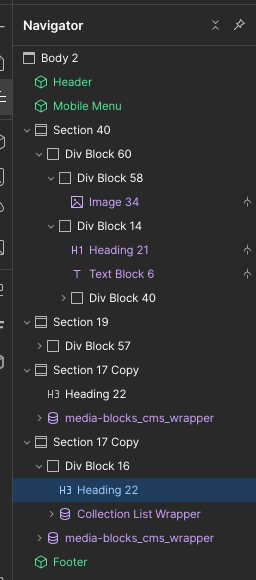 oneblackdot's tweet photo. Just been asked to make some updates an existing Webflow site -  Trying to figure out the framework the 'dev' used!  🤔 https://t.co/uAzX6kjhyA