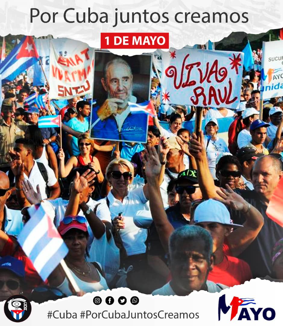 Este 1ro. de mayo, #ConLaFuerzaDeLaUnidad, volveremos a llenar de colores las calles y plazas de toda #Cuba para celebrar la fiesta de los trabajadores, ratificando el compromiso con la Revolución y la defensa de nuestras conquistas.

#PorCubaJuntosCreamos