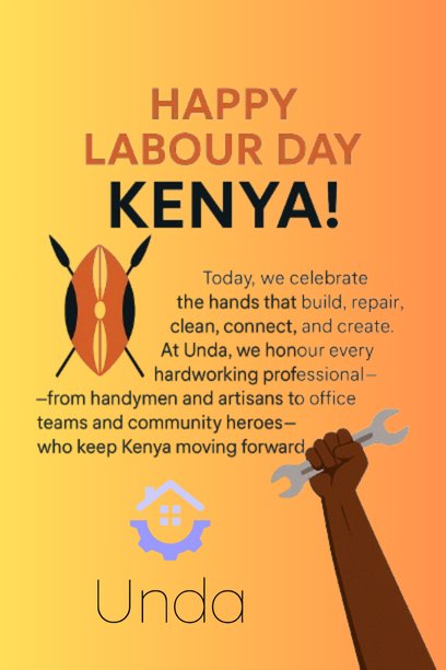 Unda_kenya's tweet photo. Tunasonga mbele na Kazi.
Tuendele ku Unda Nchi yetu! 🇰🇪
Let's continue building a better future together. - one task, one skill, one day at a time.
The Kenyan behind every working tap, shower and beautiful wardrobe. We appreciate you all.

#LabourDay2025 #LaborDay #Kenya https://t.co/lC7wcTzq6y