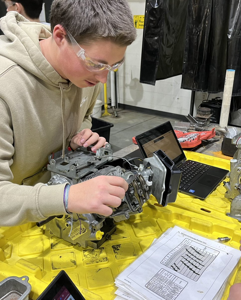 ByronBearsTech's tweet photo. Taking things apart, fixing them, and watching performance improve builds grit and curiosity. Engines teach confidence and systems thinking. Proud of my class for crushing the compression systems quiz—great energy and sharp answers today. Industrial Tech is a blast! https://t.co/UIAAQifapK