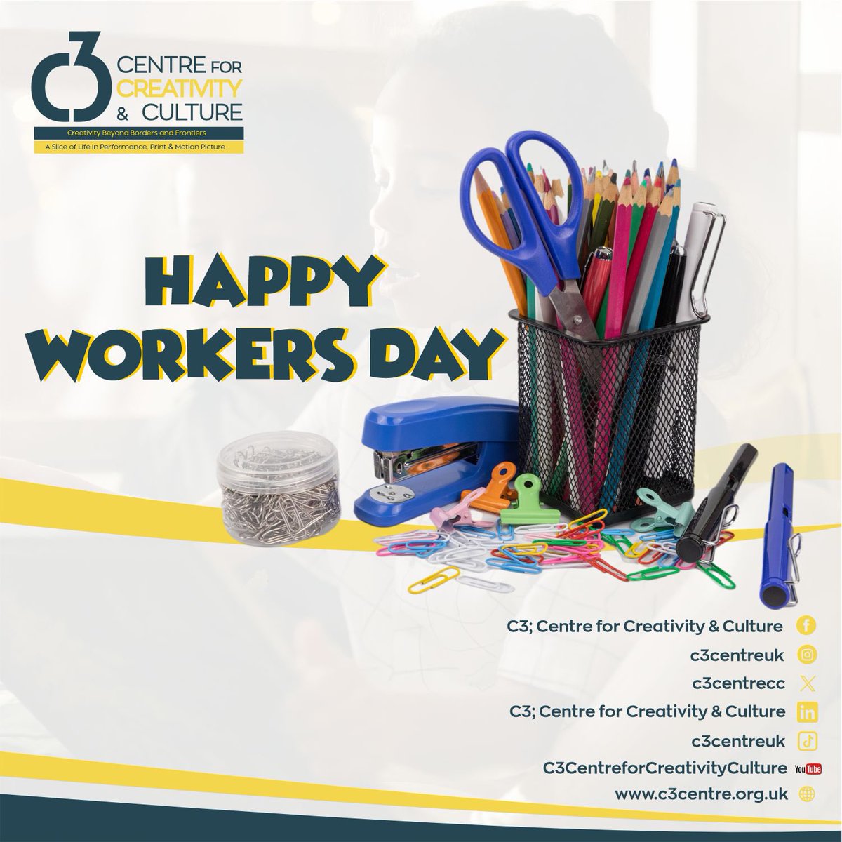 c3centrecc's tweet photo. Happy Workers Day! As we celebrate workers Day, it is pertinent that every workspace is friendly and devoid of toxicity. It takes a healthy and zero-toxic atmosphere for ideas to fully blossom and thrive.
#workersday
#wellbeing
#zerotoxicity
#smartwork
#creativity
#culture https://t.co/A2kUTqceTc