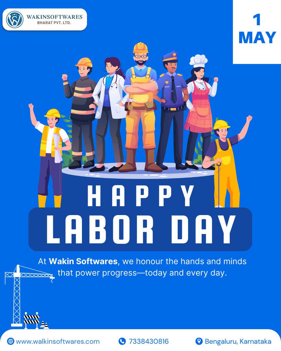 WakinSoftwares's tweet photo. Progress begins with people.
Wakin Softwares salutes every coder, creator, and contributor this Labour Day. 
#LabourDay #WakinSoftwares #PowerOfPeople #CodeAndCraft https://t.co/Ak3x2Zxzga