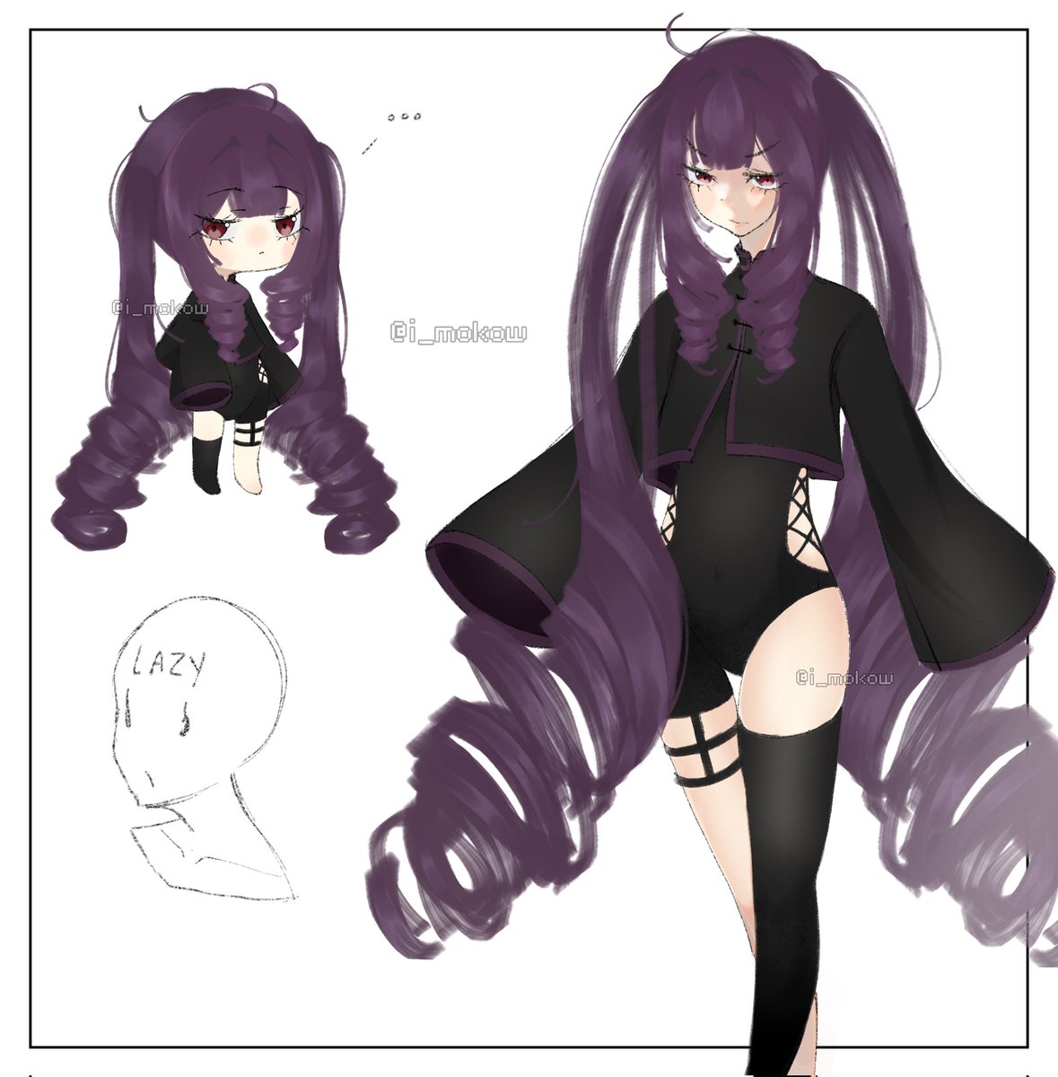 i_mokow's tweet image. [REPOST] 🥹 well..
I noticed some mistakes and needed to fix them, it was bothering me a lot + I added some more shades 😼 I swear this is still a colored sketch lol

#oc #originalcharacter #artmoots #doodle #sketch #ibispaintx #moots