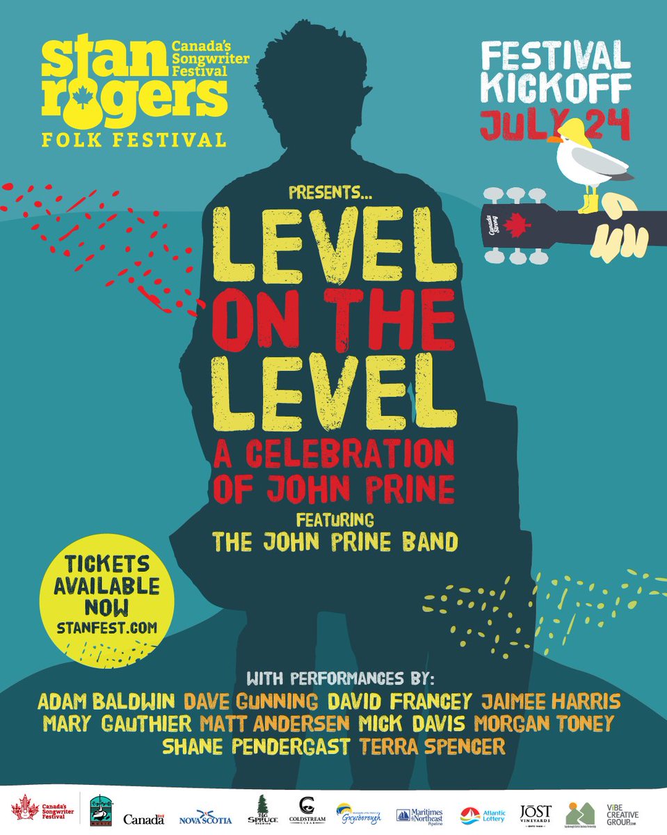 Just Announced! The Stan Rogers Folk Festival is pumped to present Level on the Level - A Celebration of John Prine to kick off Stanfest’s Mainstage shows in Canso, Nova Scotia, July 24. Tickets &amp; more info at: stanfest.com #stanfest2025