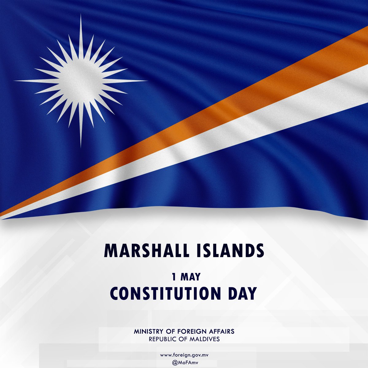 Foreign Minister Dr. Khaleel sends Constitution Day greetings to the Foreign Minister of Marshall Islands

📃 Press Release | t.ly/wj7iS