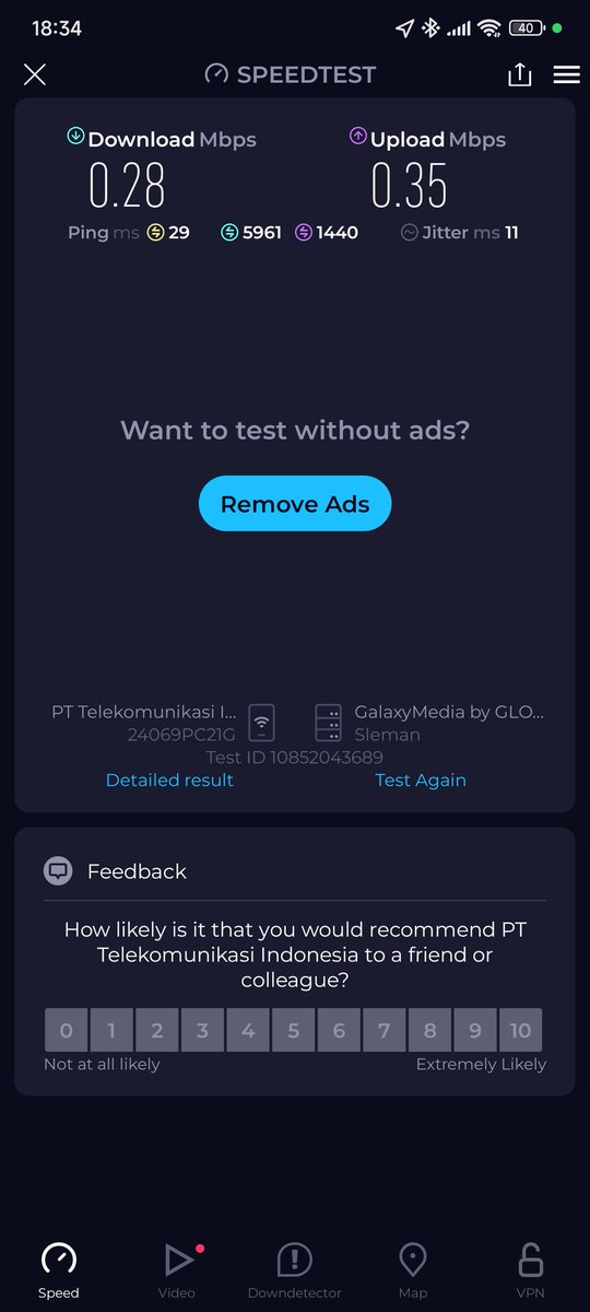 nazoafila's tweet photo. Hai @IndiHomeCare kamis, 01052025  pukul 18.35 WIB layanan di desa jemur, kecamatan kebumen, lab. Kebumen terpantau siput parah. Ini langganan up to 50Mbps. Mohon di tindaklanjuti https://t.co/hxHJeyhL5j