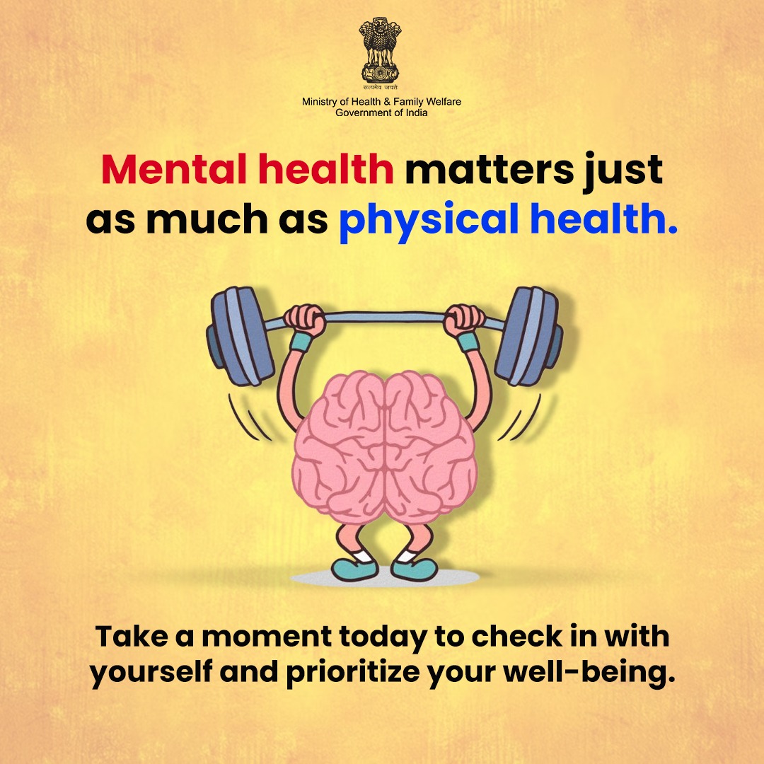#MentalHealth | Your mental well-being deserves attention too. 
Dial the Tele MANAS helpline at 14416 for comprehensive mental health care services.