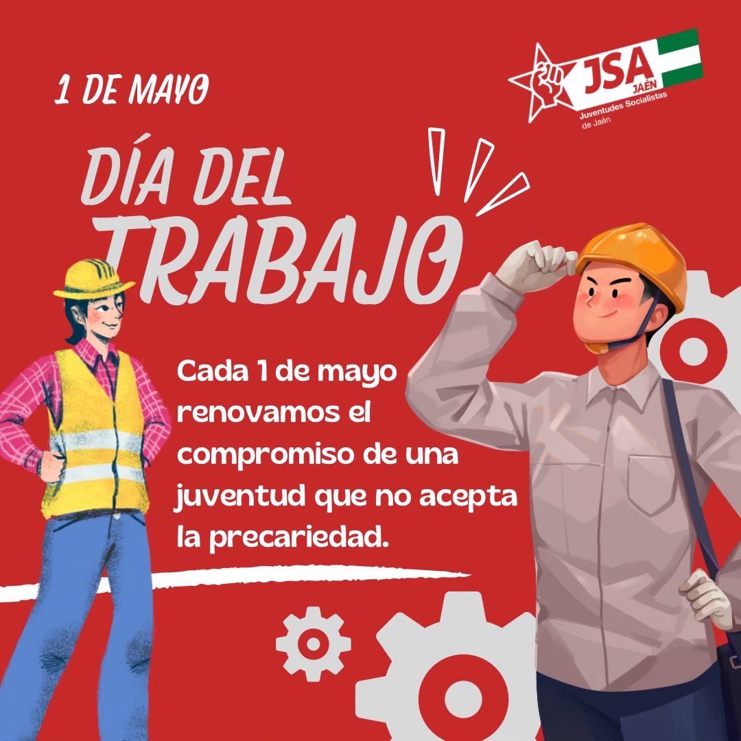 La clase obrera también tiene rostro joven. ¡Y está despierta! 
✊🏻👨🏽‍🔬👮🏻👨🏻‍🍳👷🏽‍♀️

#1mayo #jsajaén